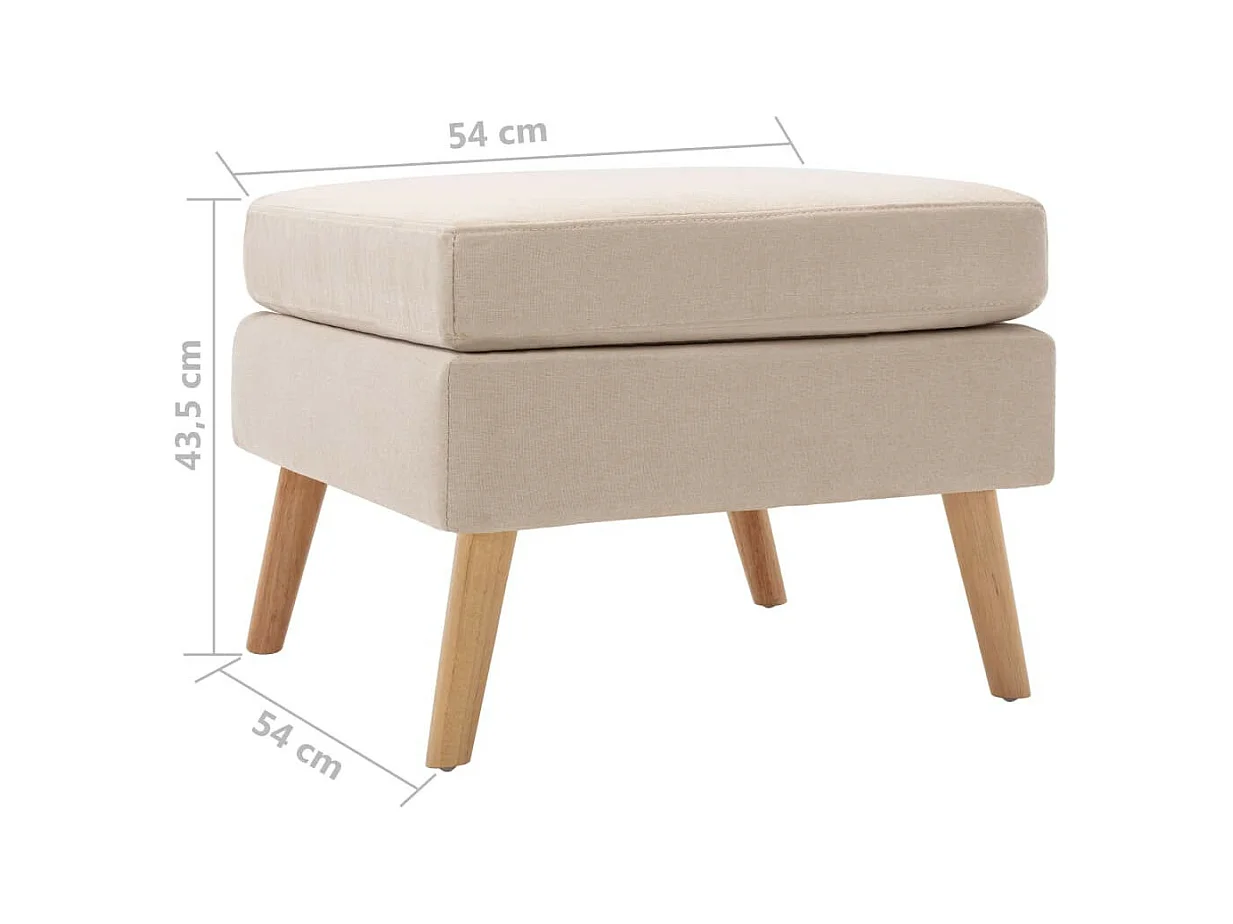 Repose-pied Crème Tissu Louva