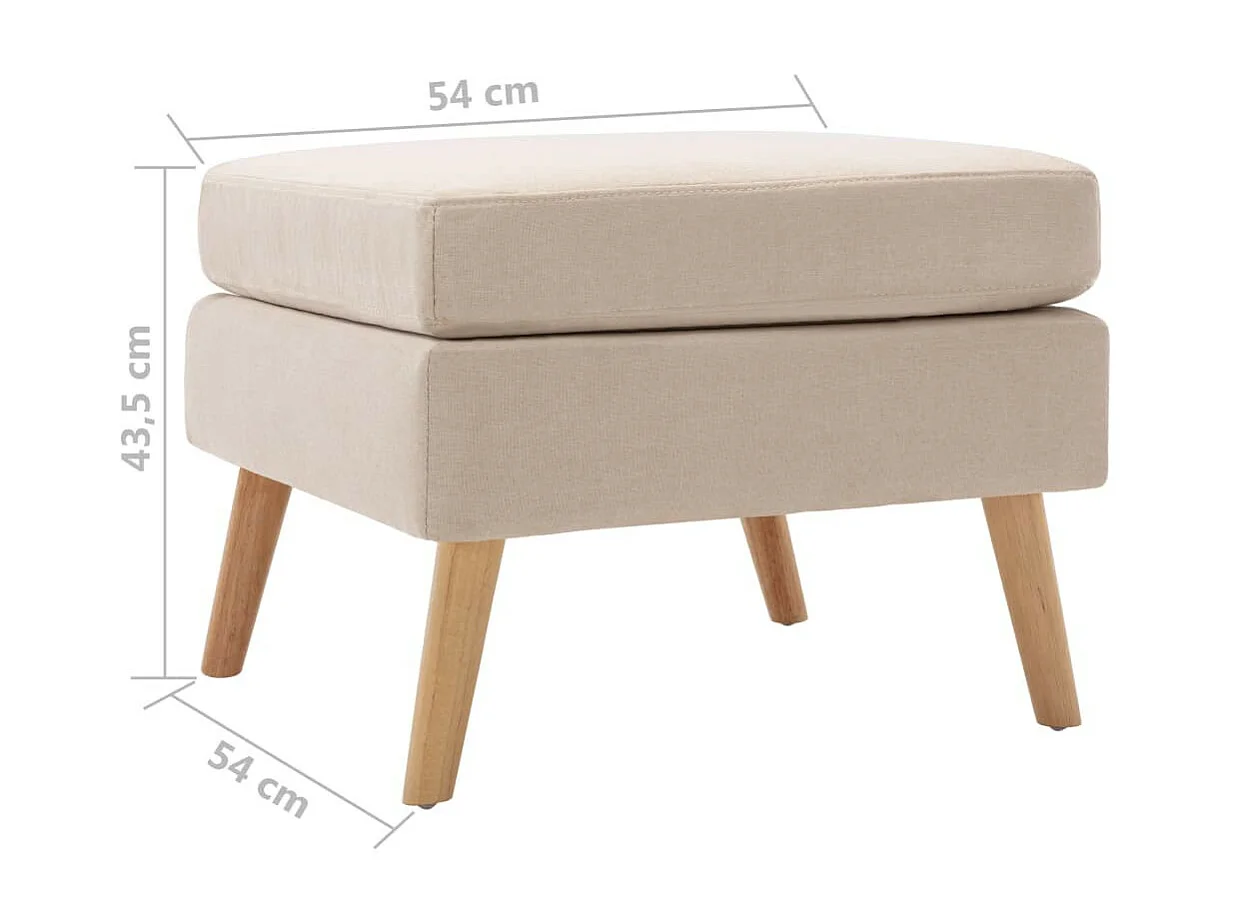 Repose-pied Crème Tissu Louva