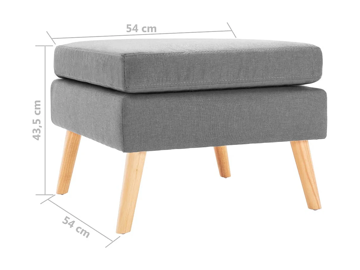 Repose-pied Gris clair Tissu Louva