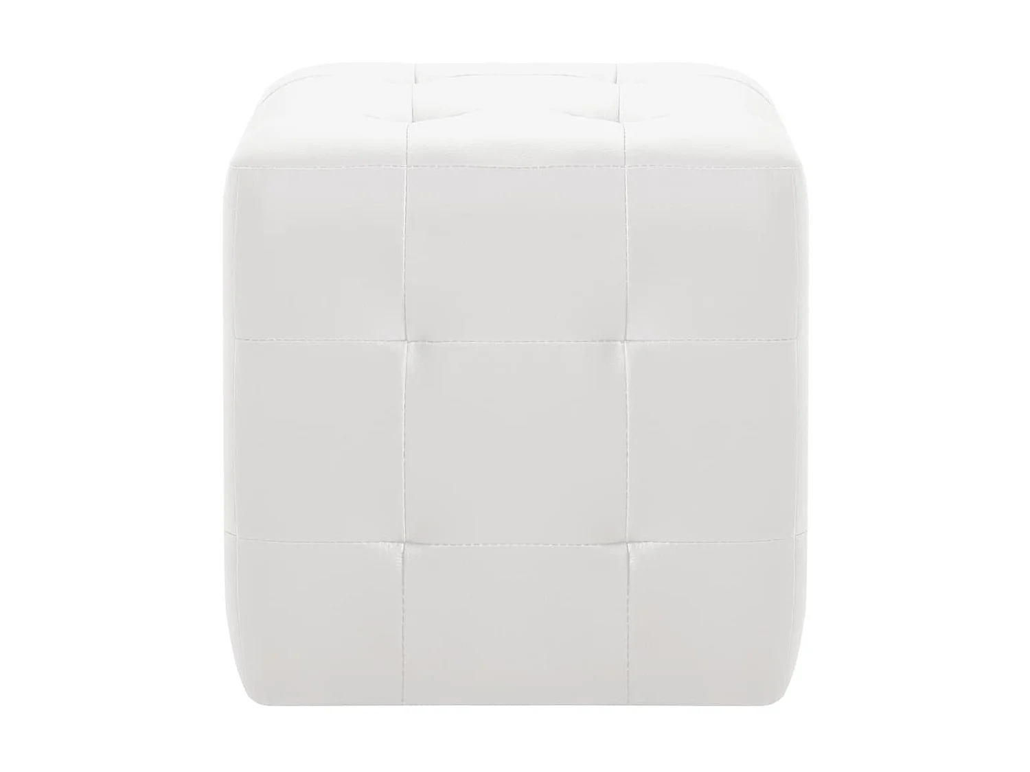 Poufs 2 pcs Blanc 30 x 30x30 Similicuir