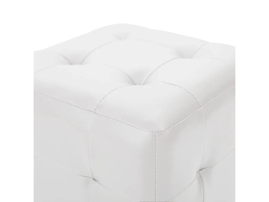 Poufs 2 pcs Blanc 30 x 30x30 Similicuir