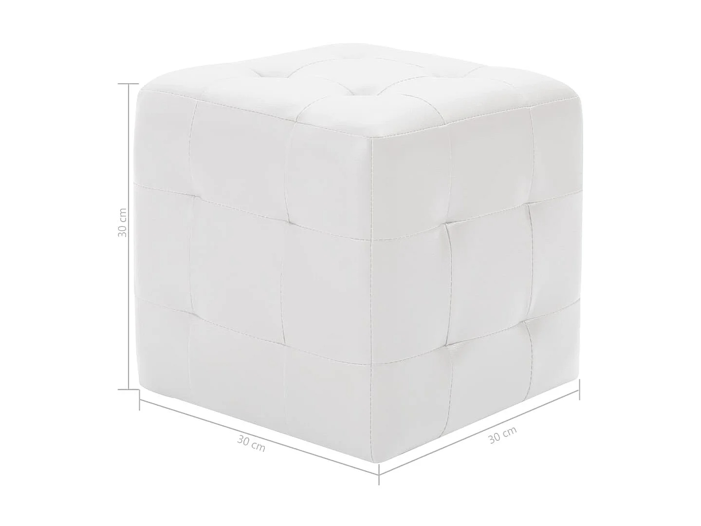 Poufs 2 pcs Blanc 30 x 30x30 Similicuir