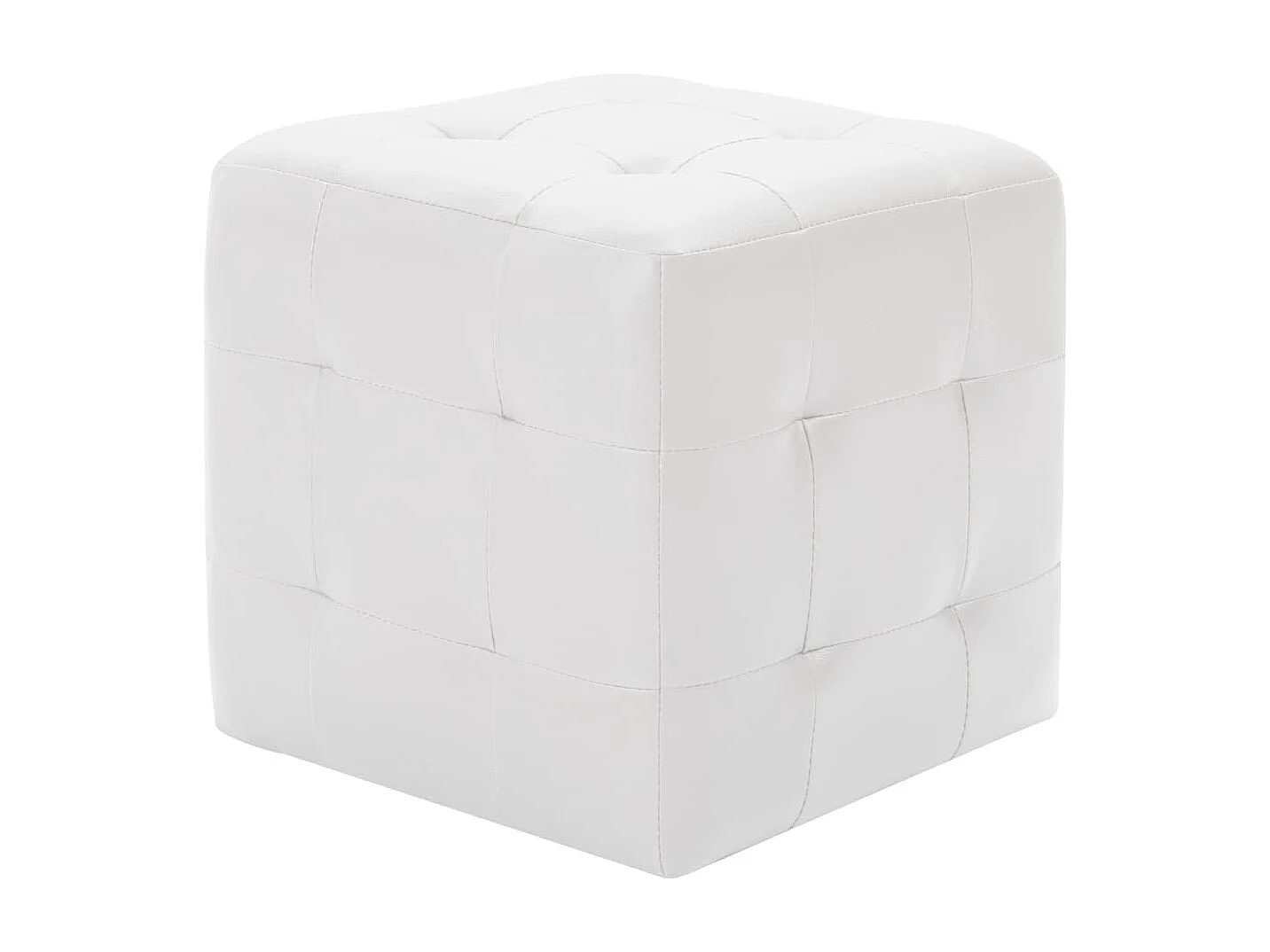 Poufs 2 pcs Blanc 30 x 30x30 Similicuir