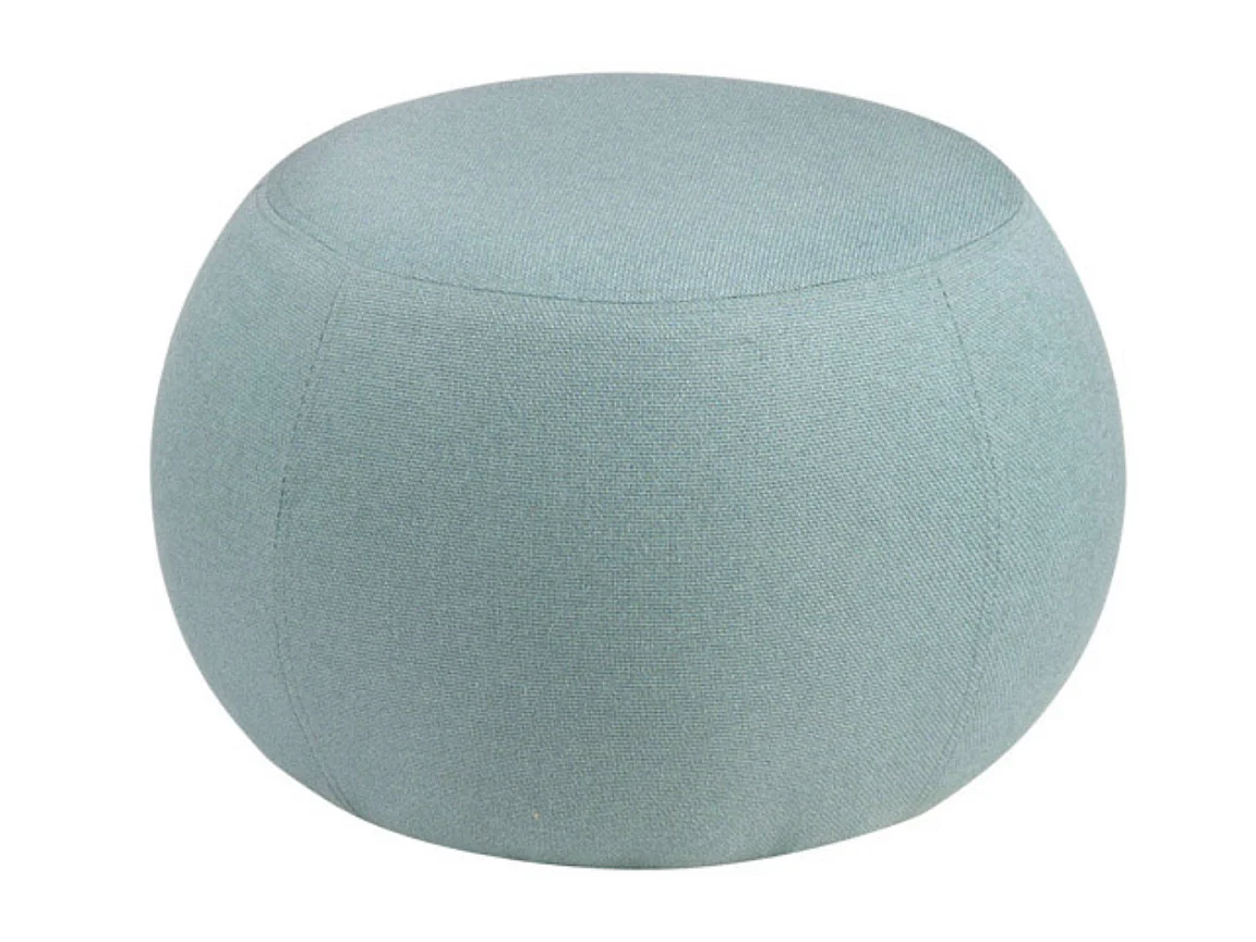 Pouf rond en tissu Parko-Couleur Bleu canard