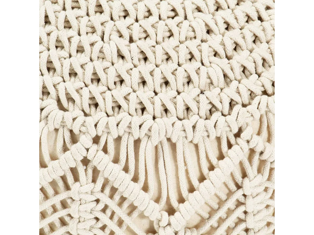 Pouf fait à la main en macramé 45x30 Coton