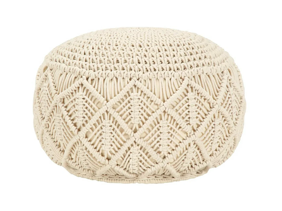 Pouf fait à la main en macramé 45x30 Coton