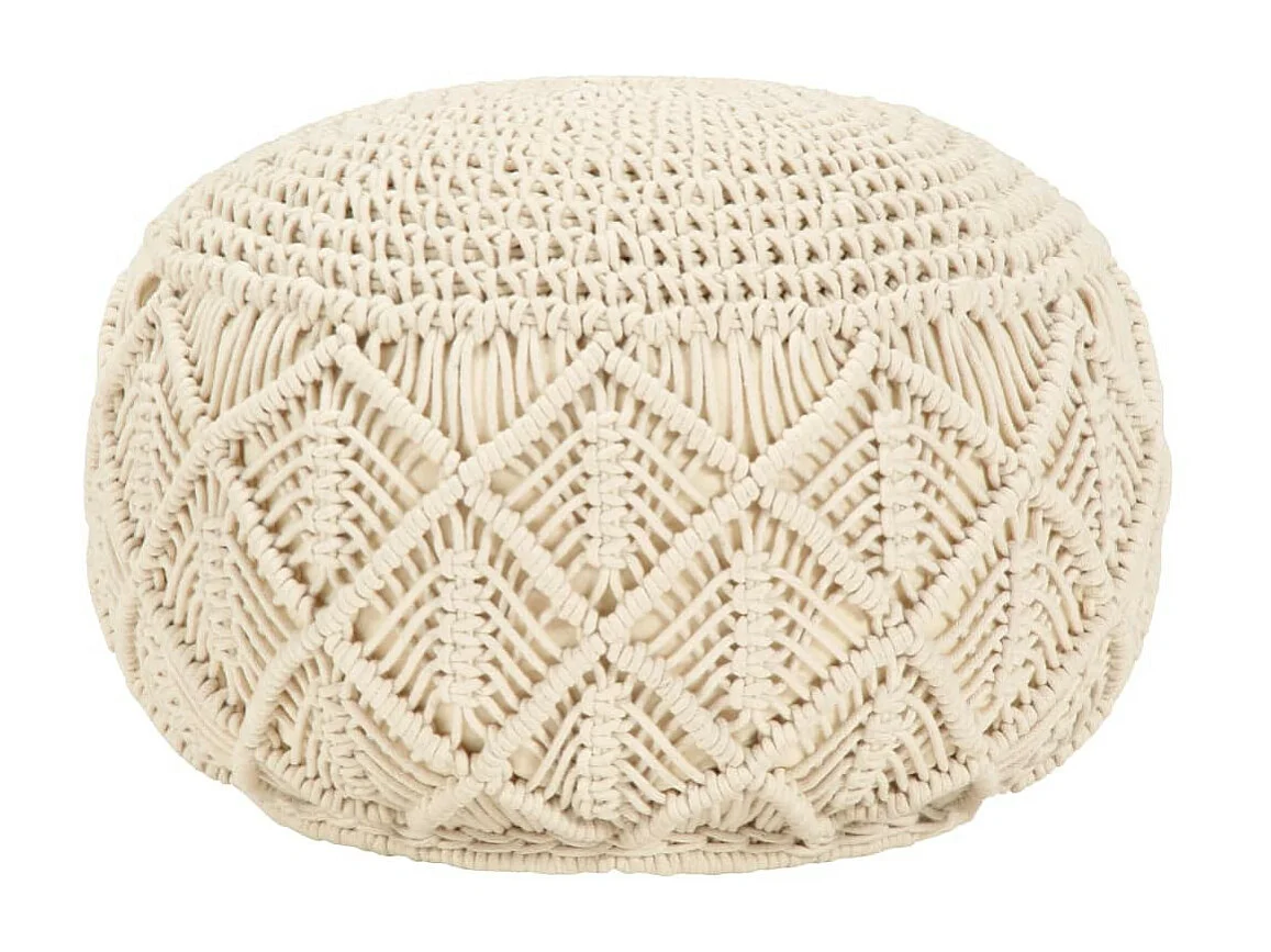Pouf fait à la main en macramé 45x30 Coton