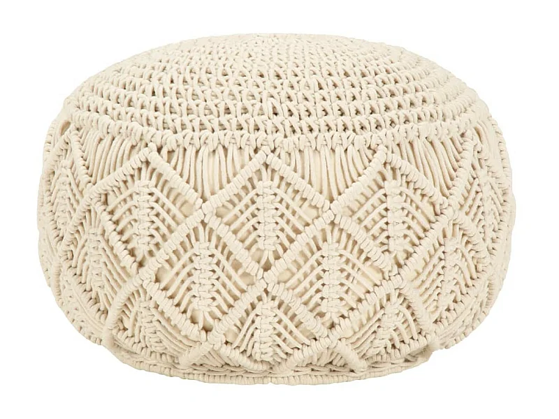 Pouf fait à la main en macramé 45x30 Coton