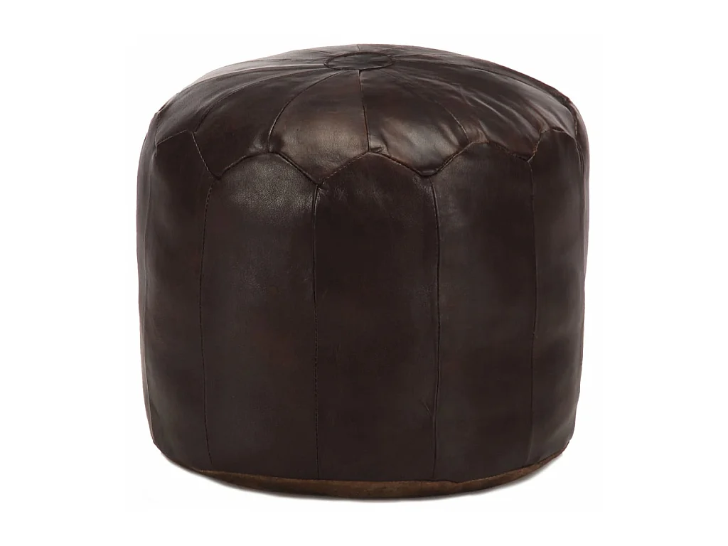 Pouf 40x35 Marron foncé Cuir véritable de chèvre
