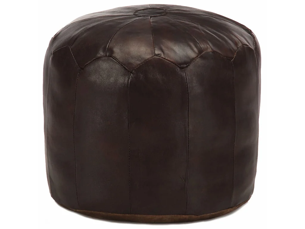 Pouf 40x35 Marron foncé Cuir véritable de chèvre