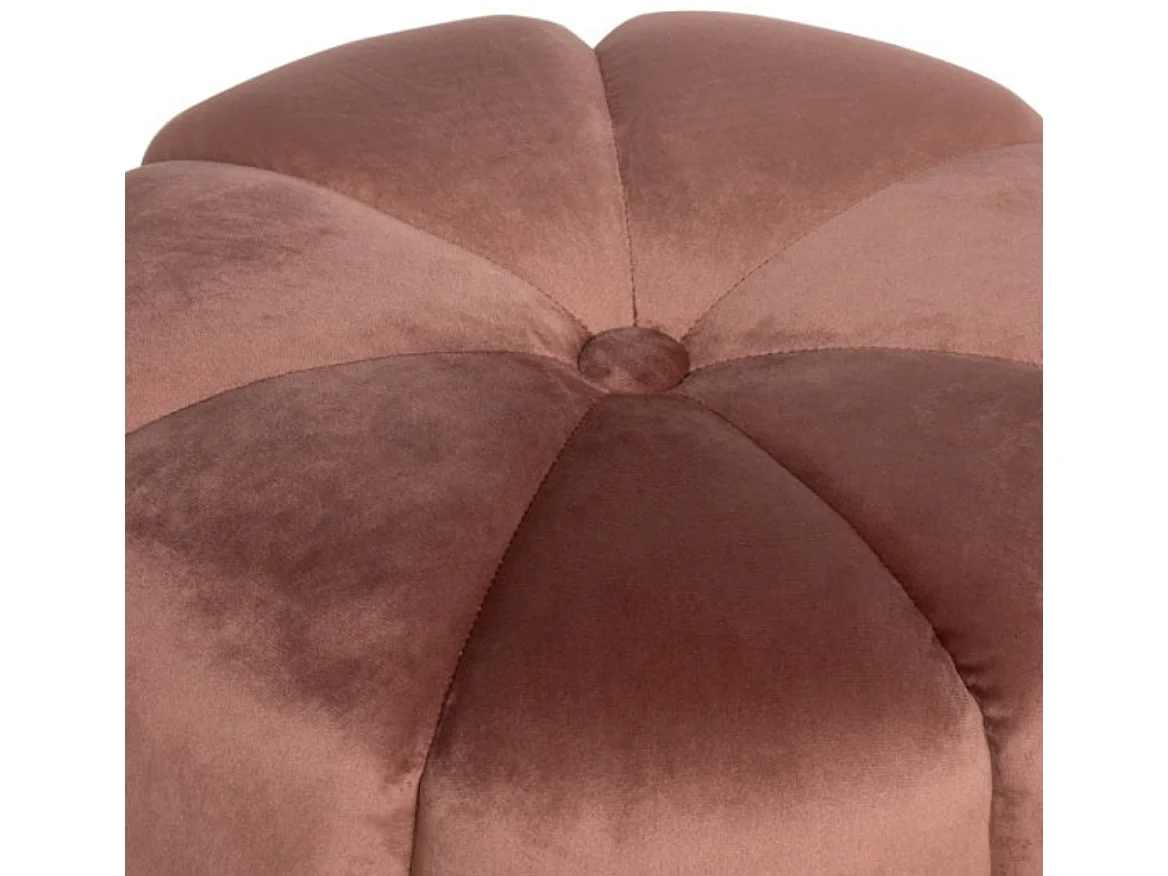 Pouf rond en velours Barko-Couleur Rouge tomette