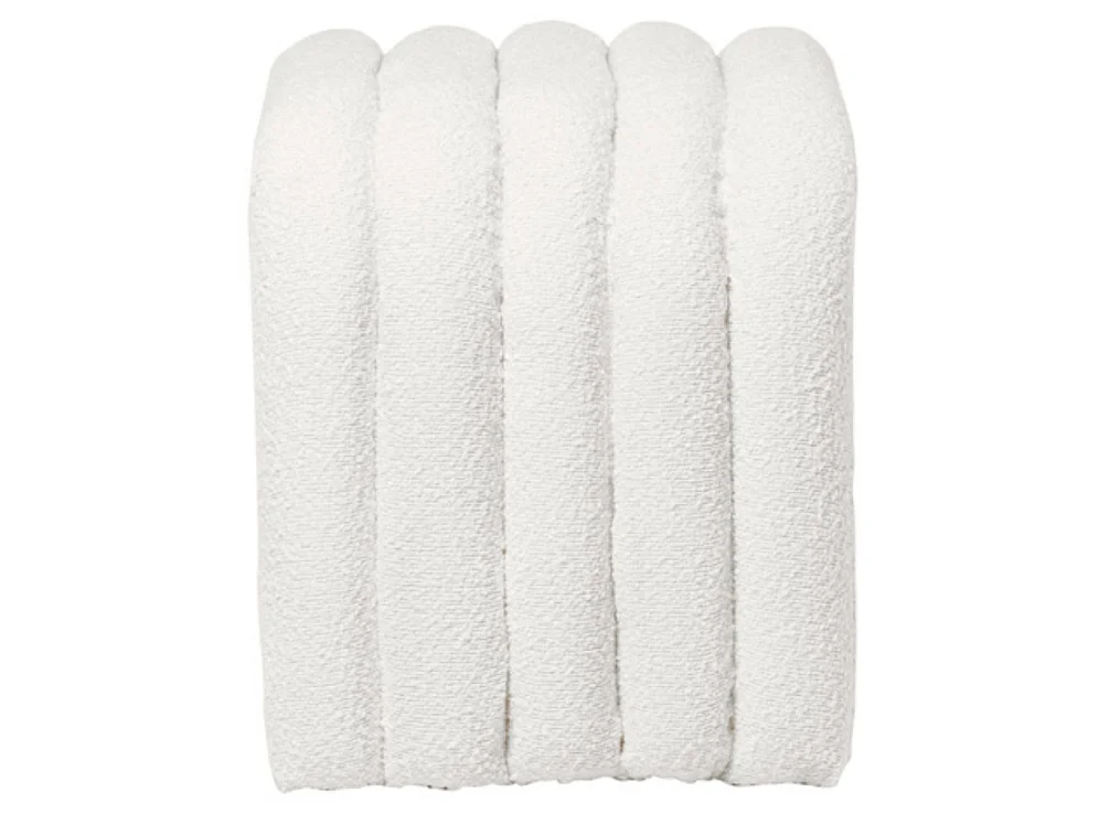 Pouf original en tissu shearling Deky-Couleur Blanc