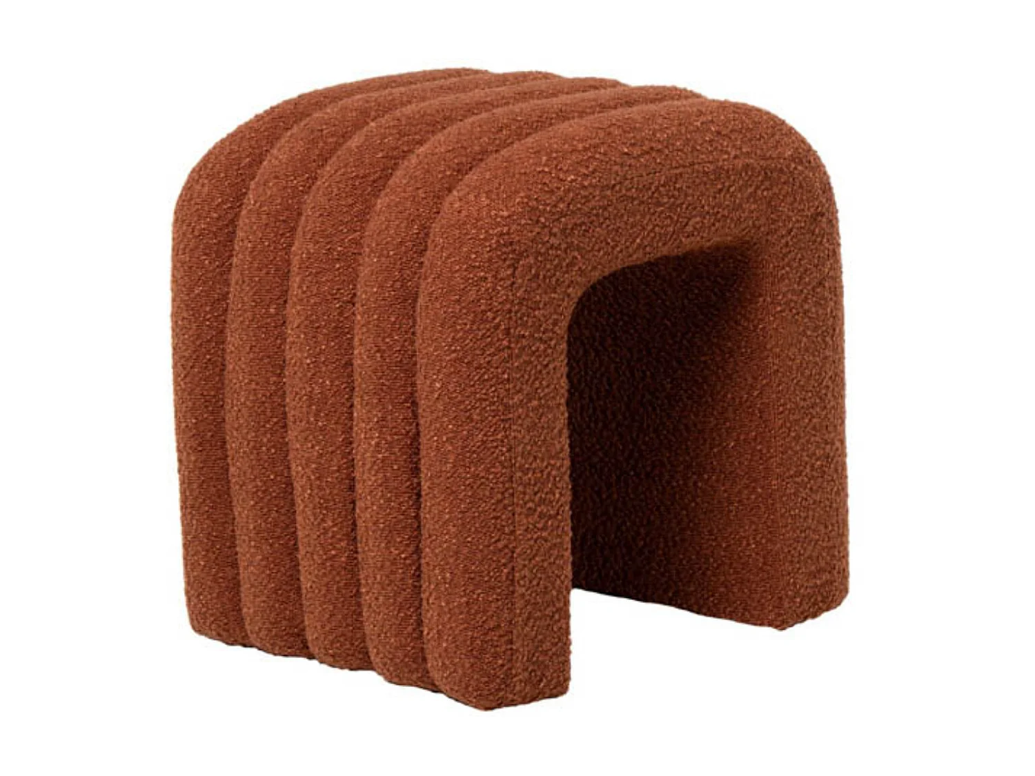 Pouf original en tissu shearling Deky-Couleur Blanc