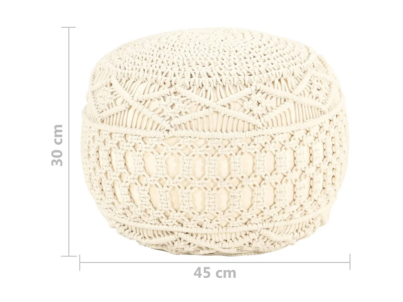 Pouf fait à la main en macramé 45x30 Coton 2
