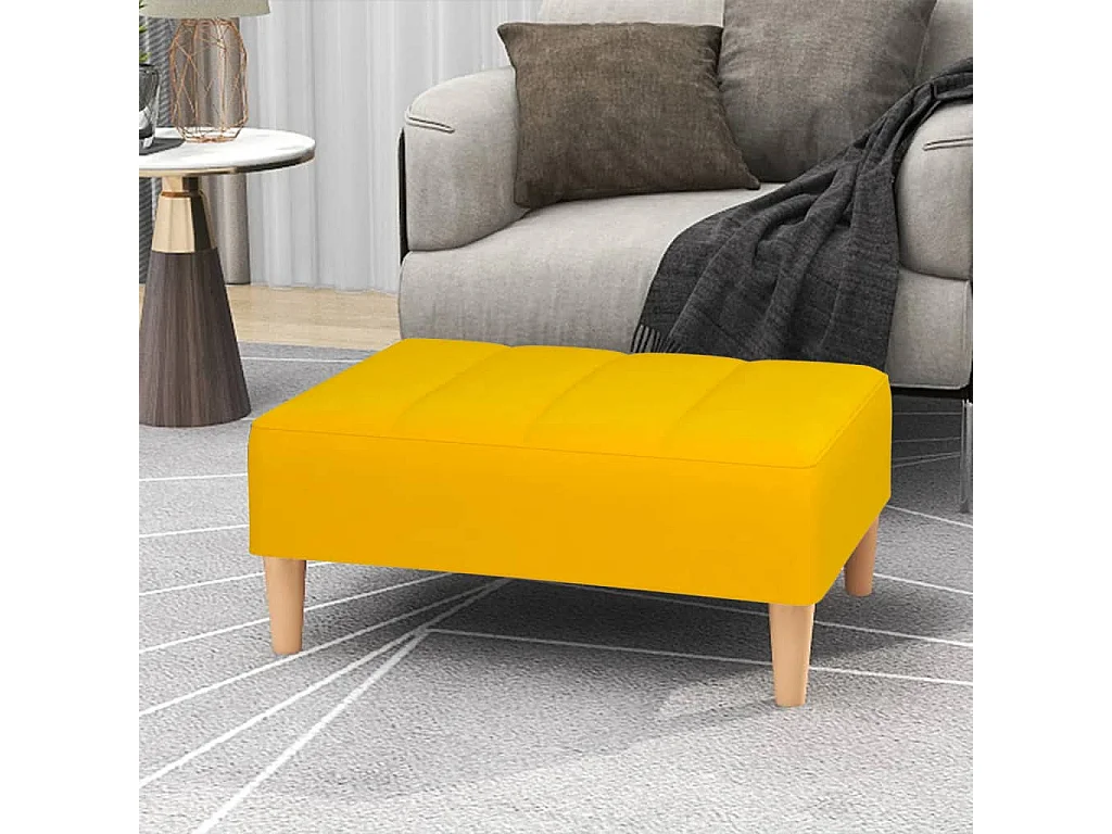 Voetenbank 78x56x32 cm fluweel geel