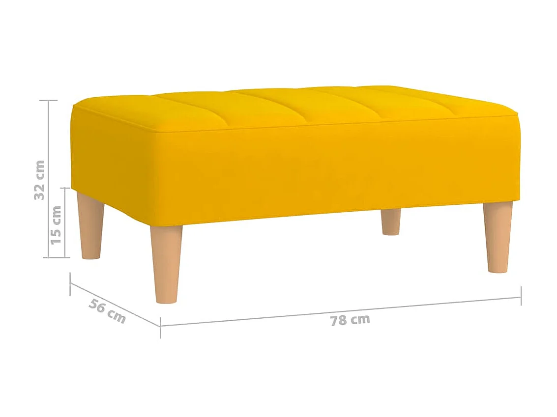 Voetenbank 78x56x32 cm fluweel geel