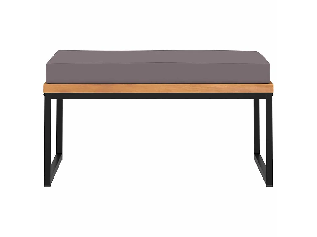 Repose-pied avec coussin 66x66x36 Bois d'acacia Gris foncé