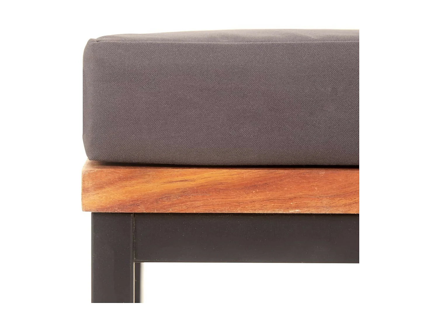 Repose-pied avec coussin 66x66x36 Bois d'acacia Gris foncé