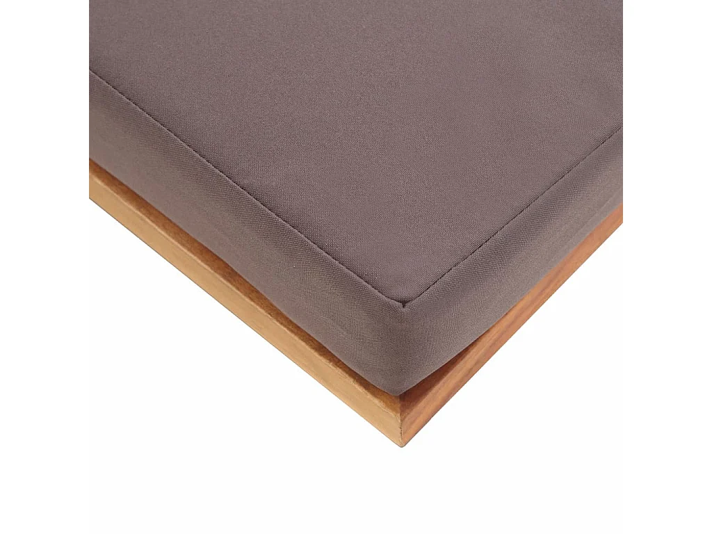 Repose-pied avec coussin 66x66x36 Bois d'acacia Gris foncé