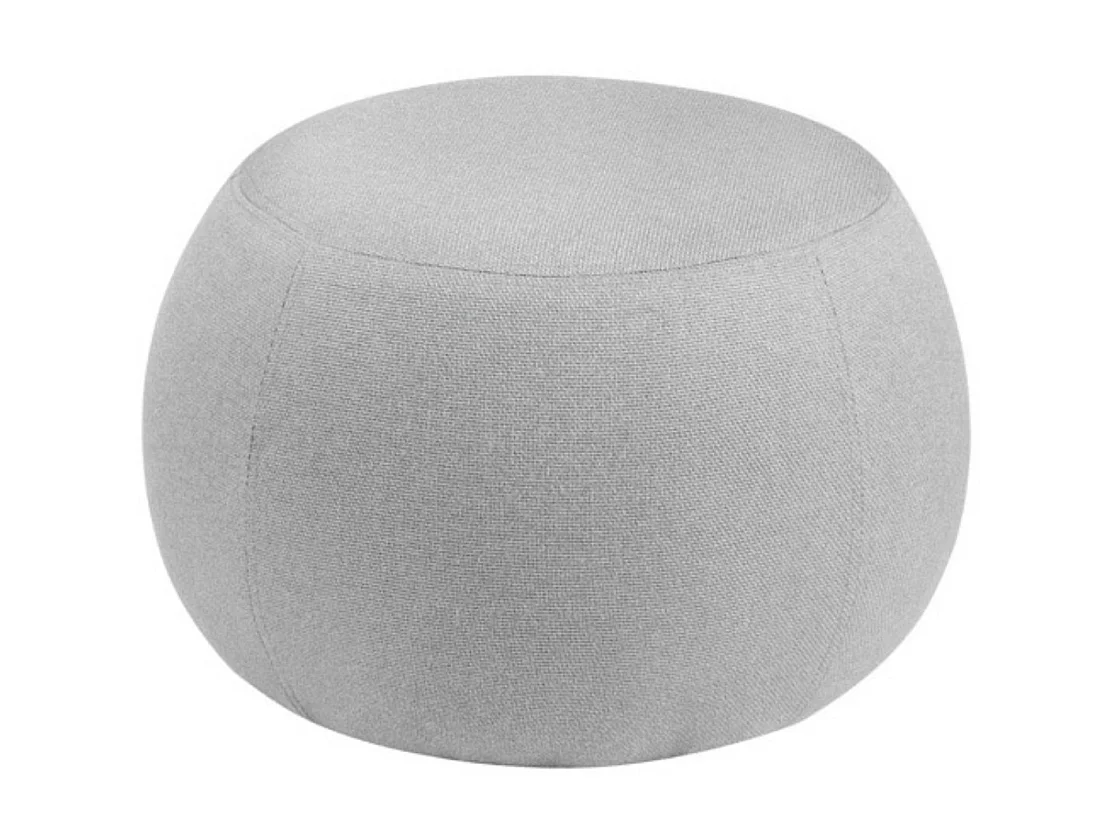 Pouf rond en tissu Parko-Couleur Gris clair