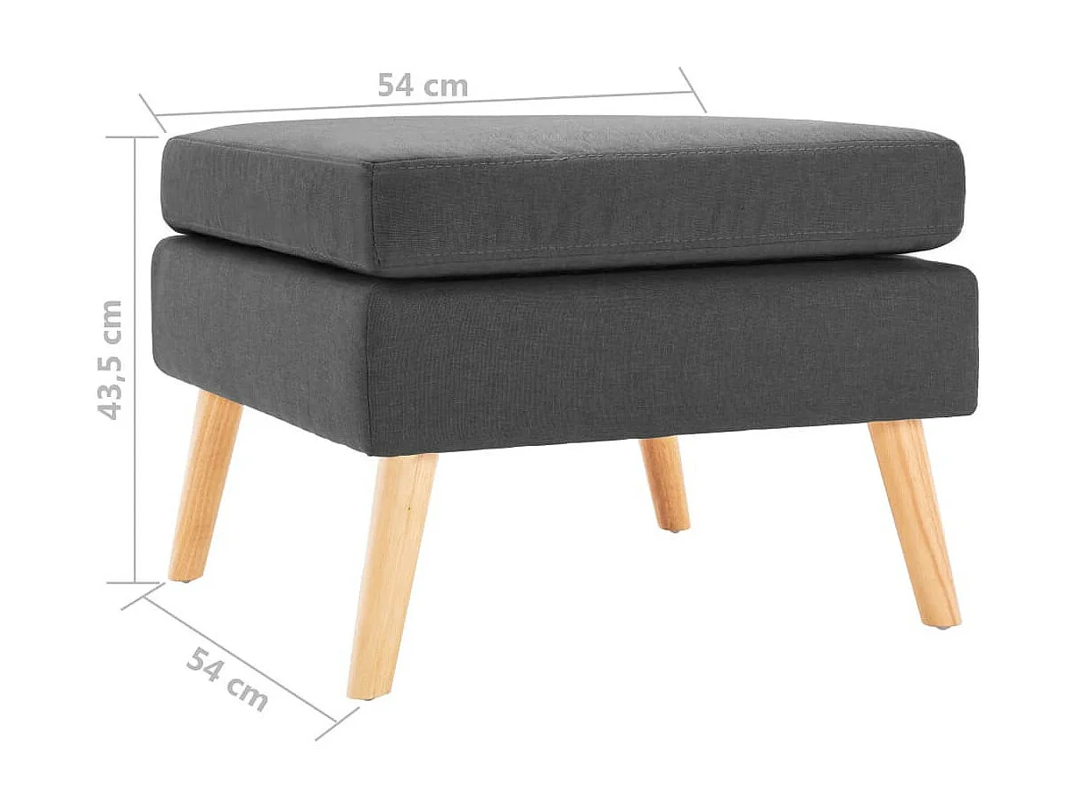 Repose-pied Gris foncé Tissu Louva