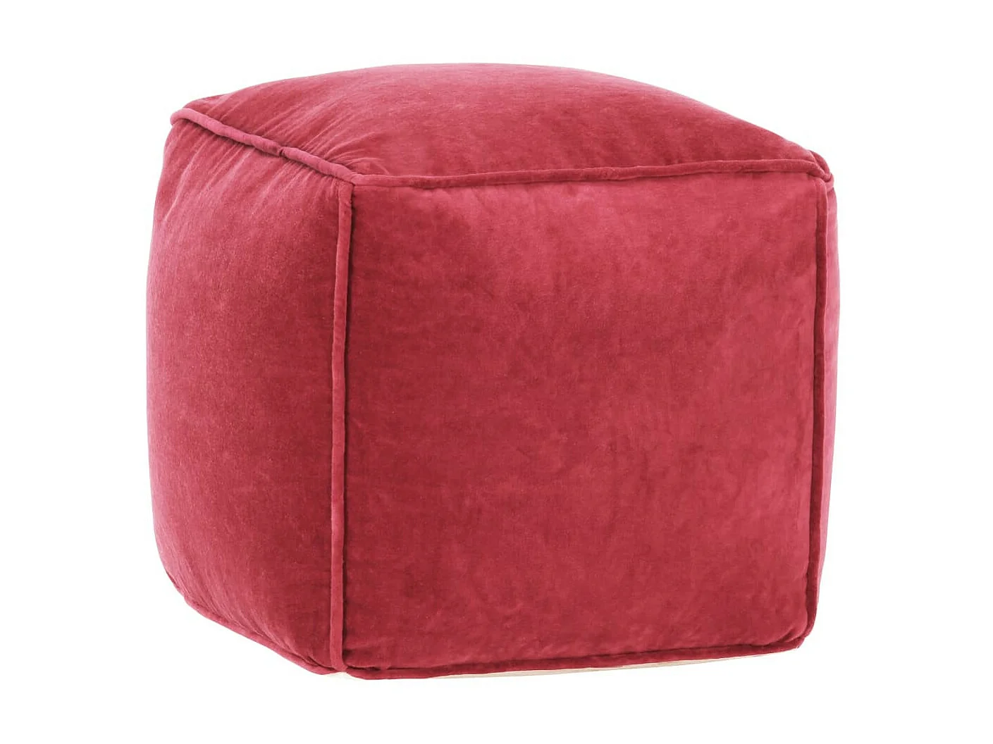 Pouf Velours de coton 40 x 40x40 Rouge
