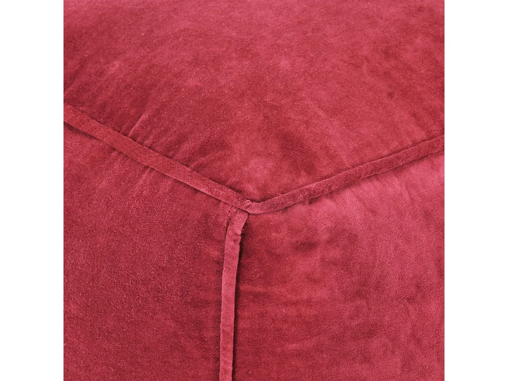 Pouf Velours de coton 40 x 40x40 Rouge