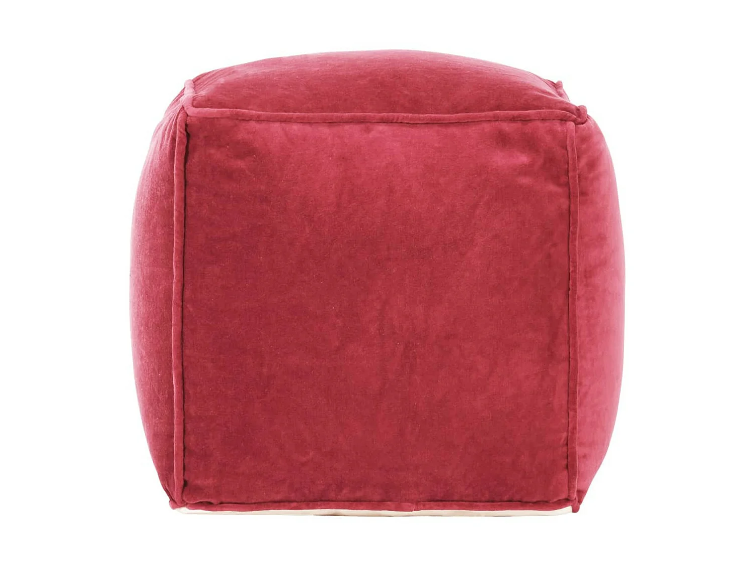 Pouf Velours de coton 40 x 40x40 Rouge