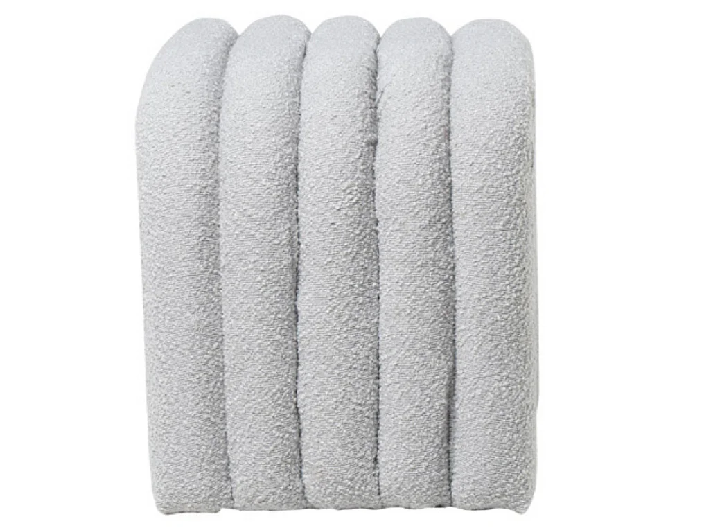 Pouf original en tissu shearling Deky-Couleur Gris clair