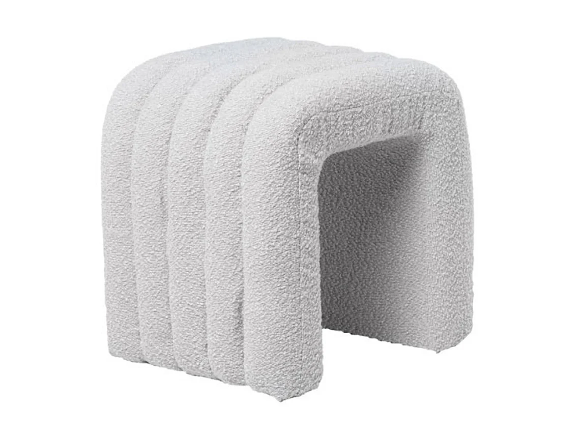 Pouf original en tissu shearling Deky-Couleur Gris clair