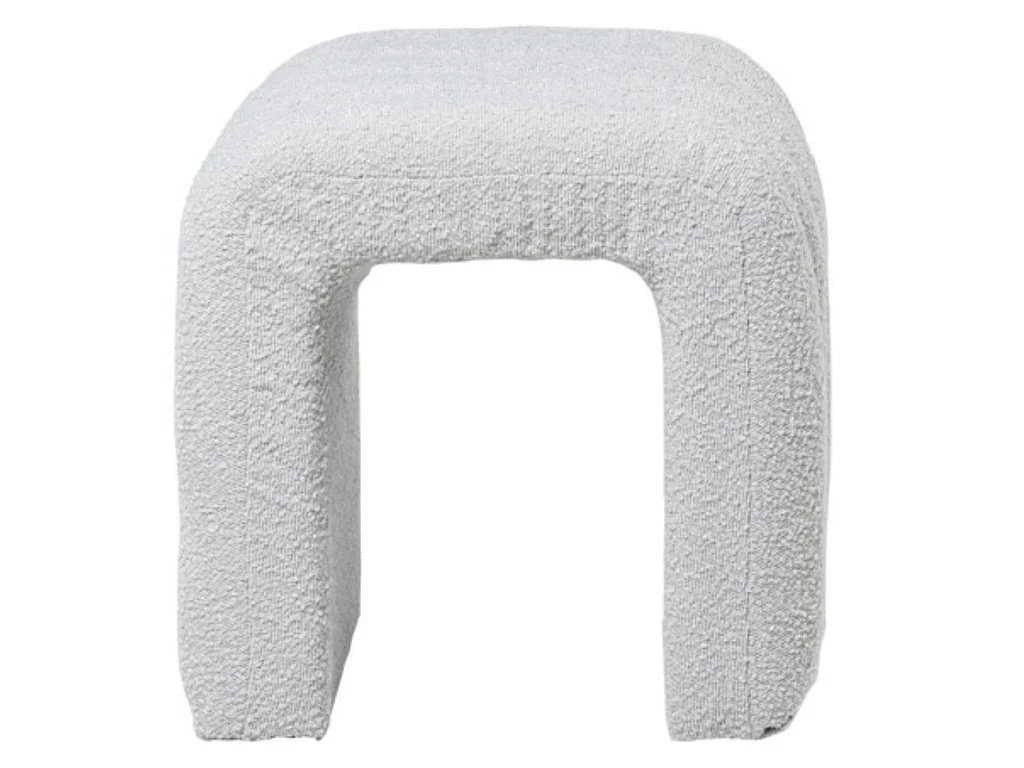 Pouf original en tissu shearling Deky-Couleur Gris clair