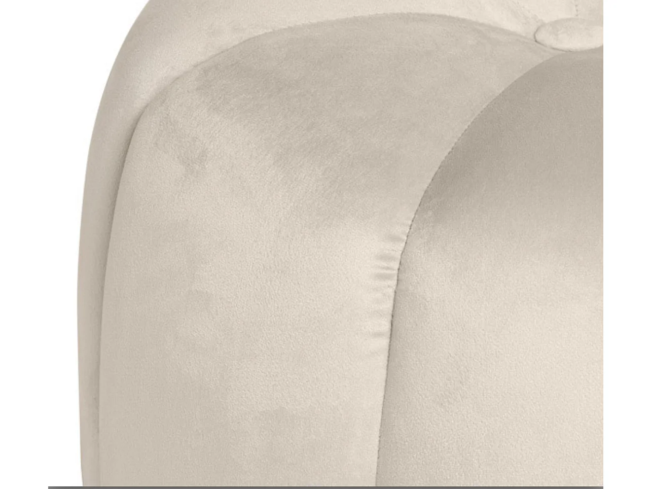 Pouf rond en velours Barko-Couleur Beige clair