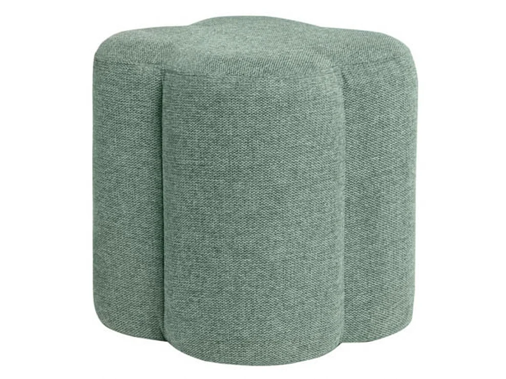 Pouf rond en tissu Kuba-Couleur Vert amande