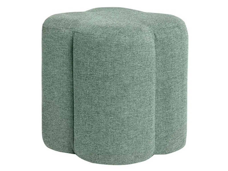 Pouf rond en tissu Kuba-Couleur Vert amande