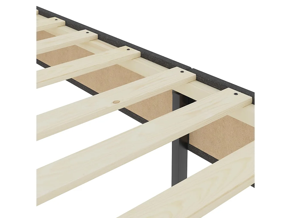 Ensemble matelas et sommier tapissier Gris foncé Tissu 90x200