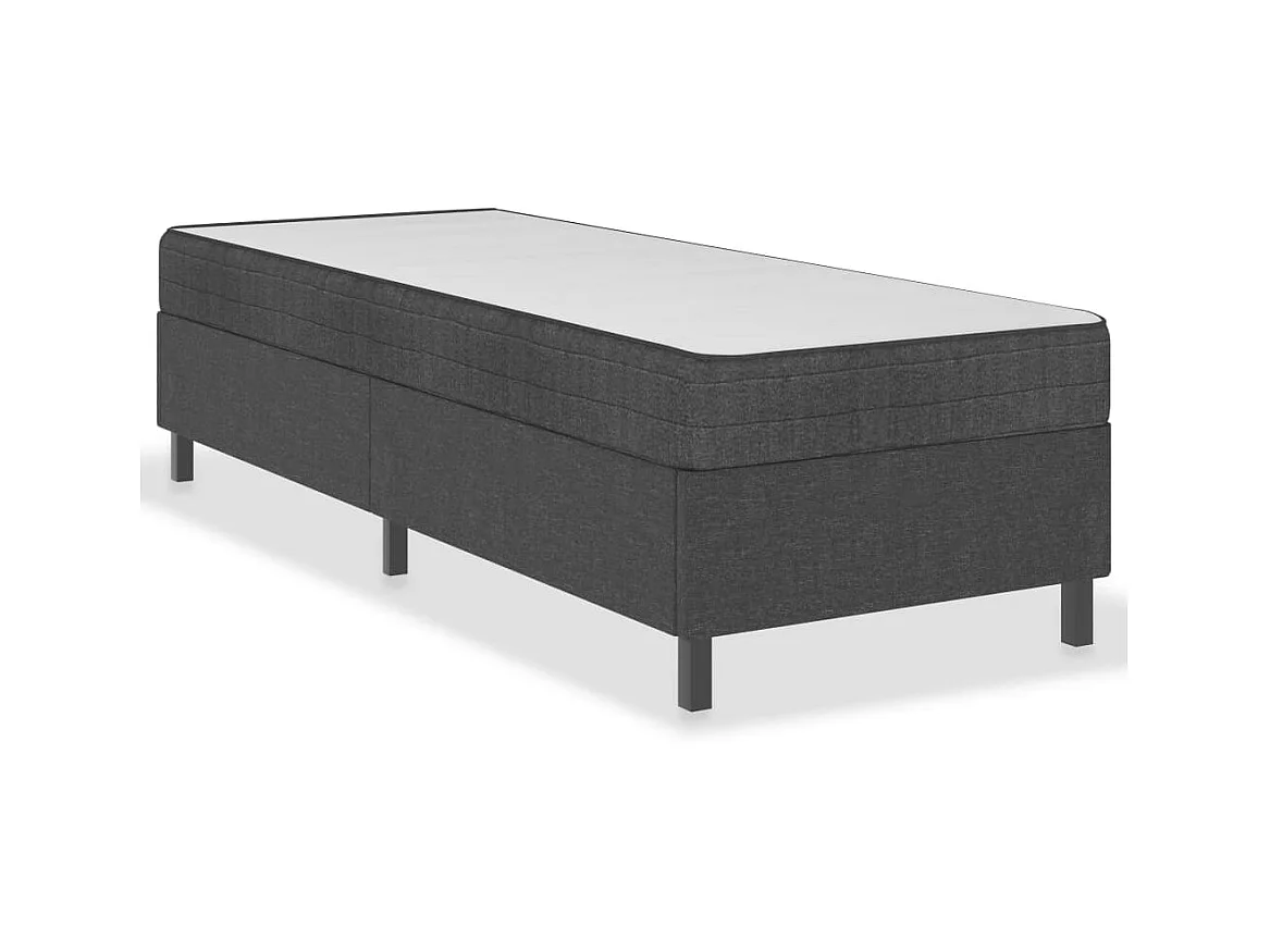 Ensemble matelas et sommier tapissier Gris foncé Tissu 90x200