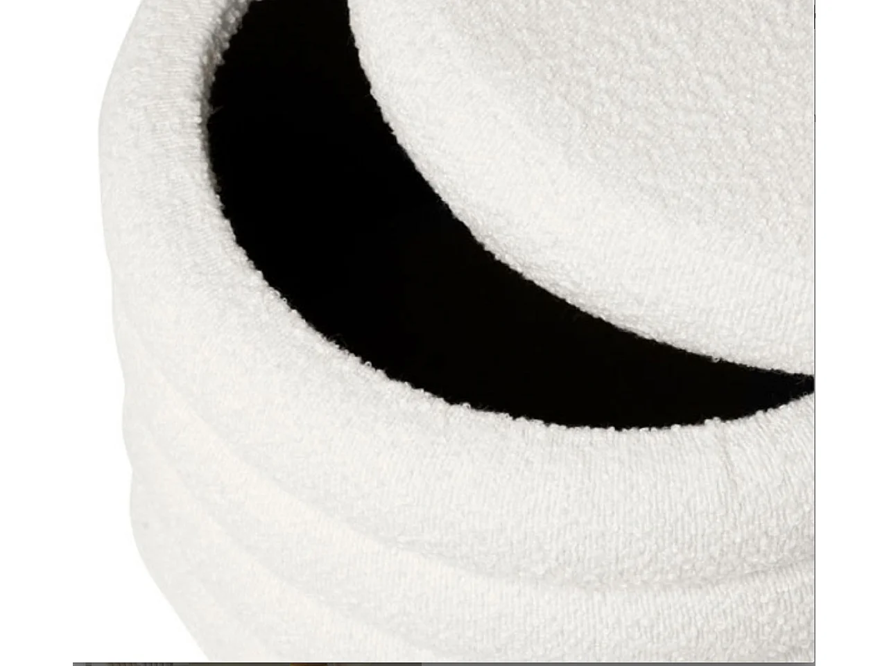 Pouf en tissu shearling avec rangement Kary-Couleur Blanc