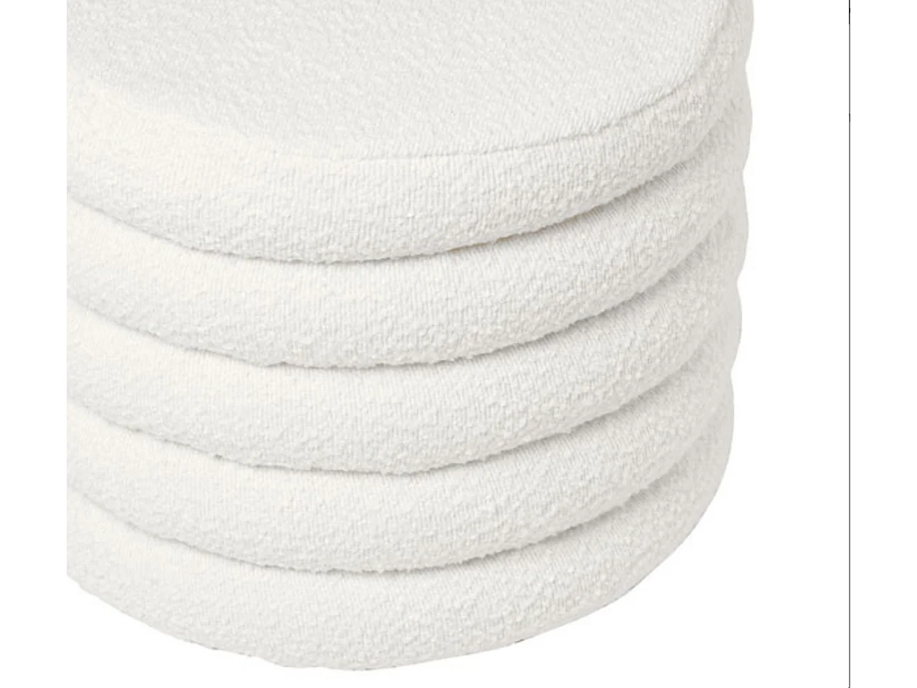 Pouf en tissu shearling avec rangement Kary-Couleur Blanc