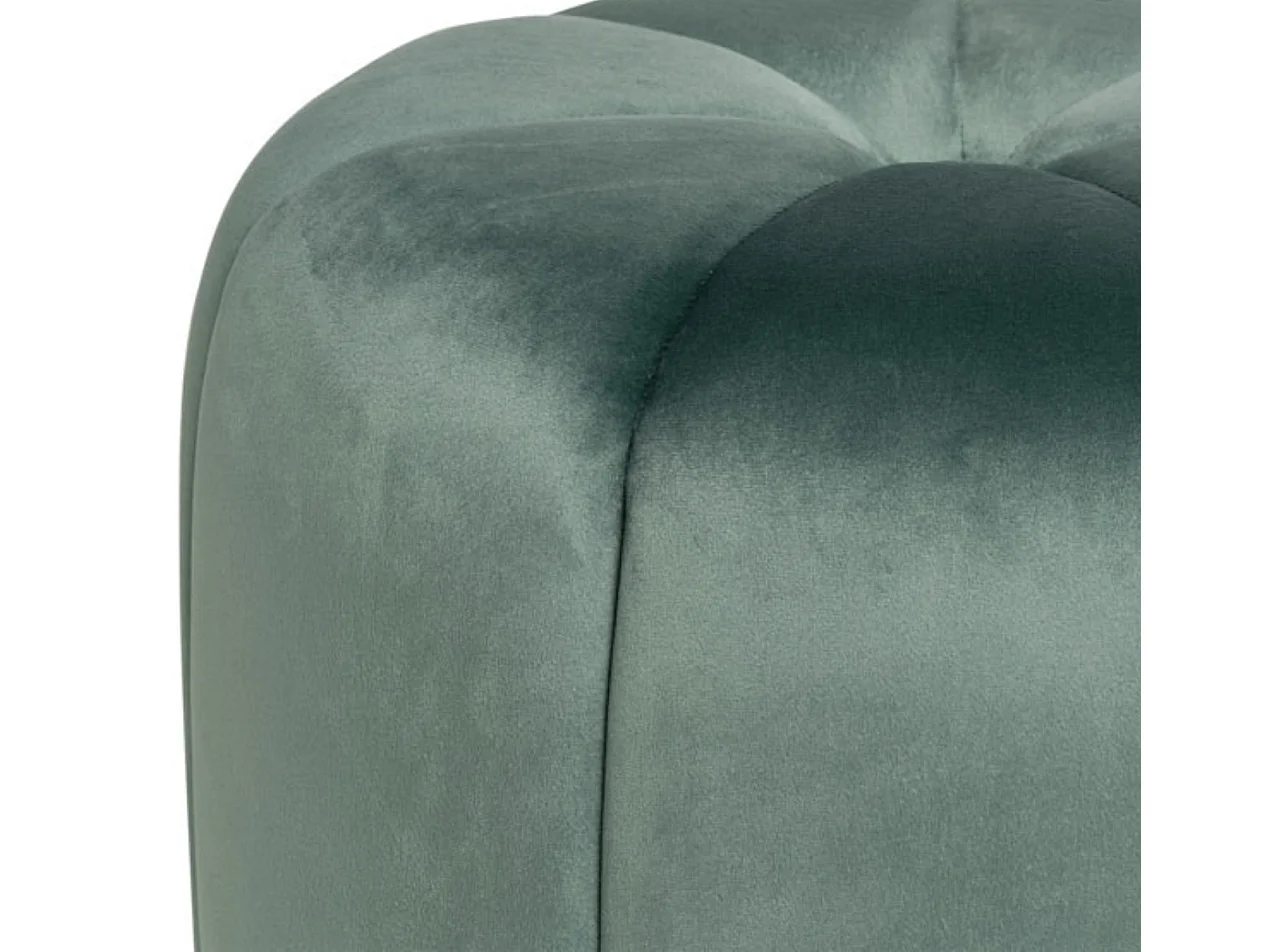 Pouf rond en velours Barko-Couleur Vert céladon