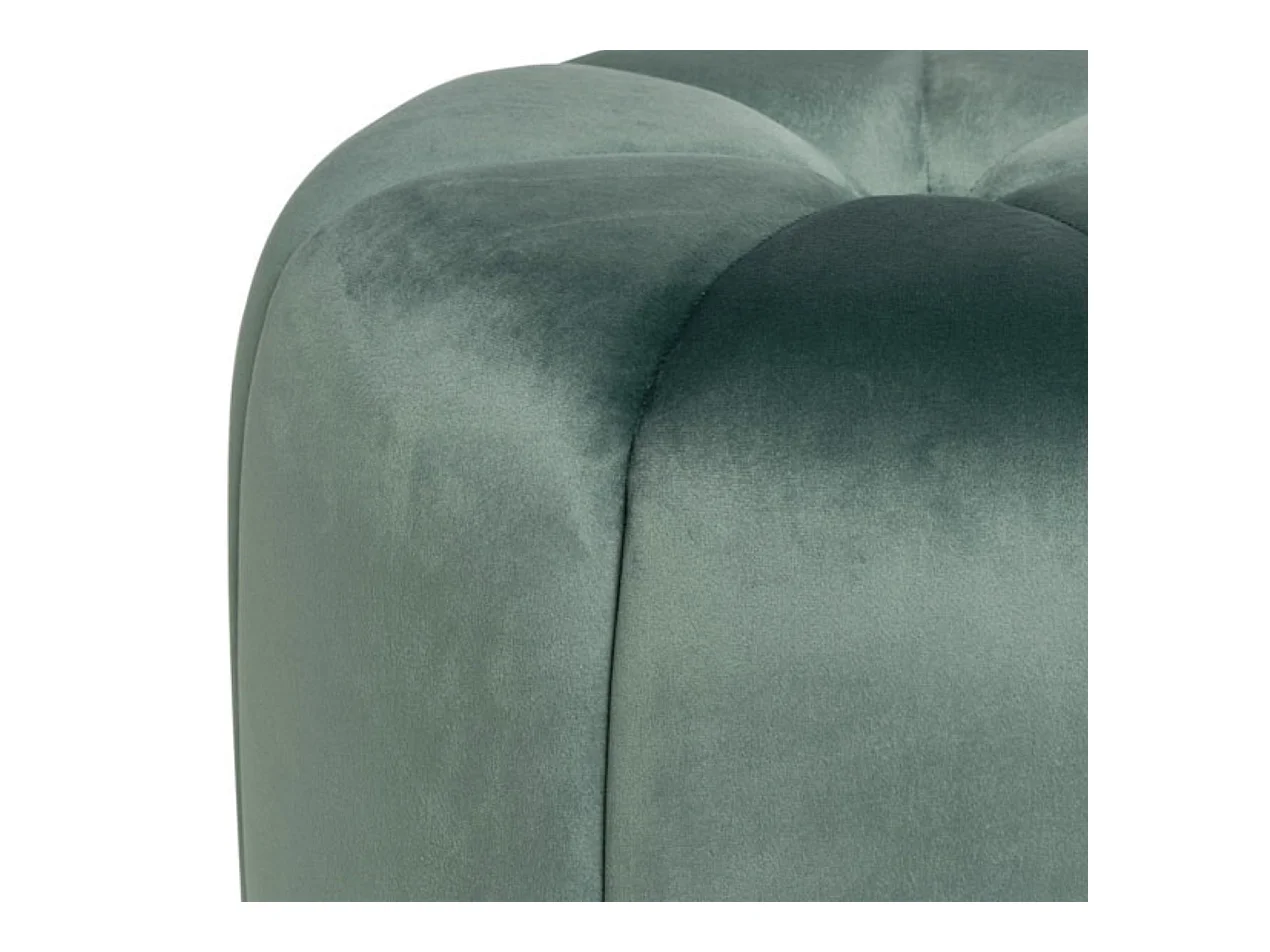 Pouf rond en velours Barko-Couleur Vert céladon