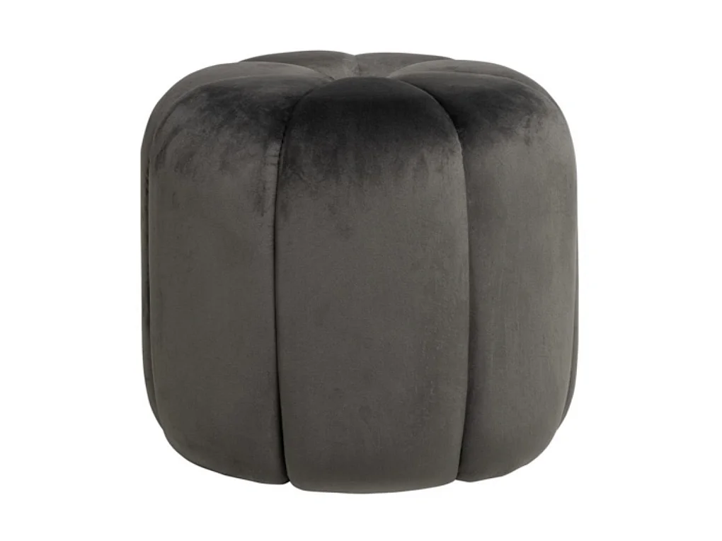 Pouf rond en velours Barko-Couleur Vert céladon