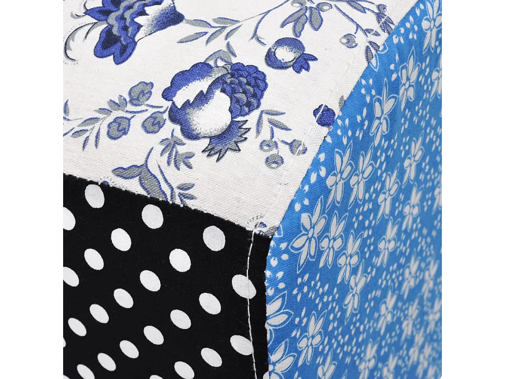 Repose-pied Design avec patchwork Bleu et blanc