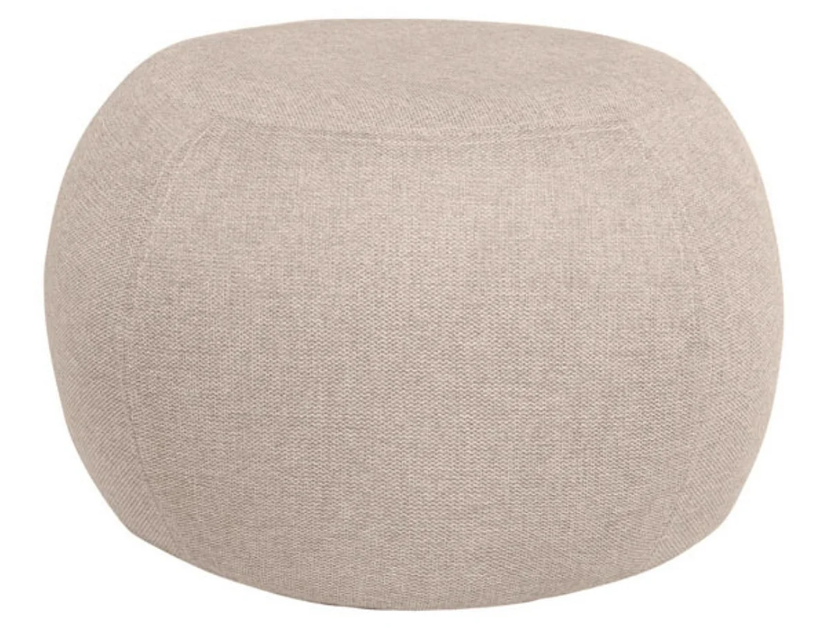 Pouf rond en tissu Parko-Couleur Jaune curry