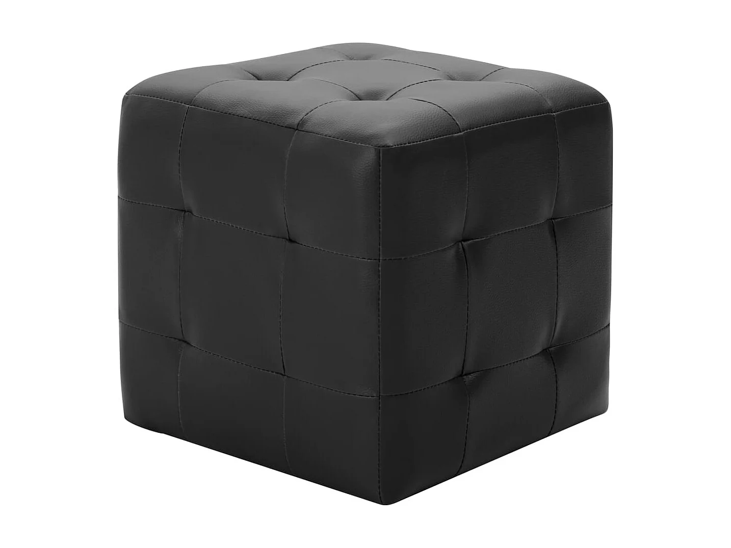 Poufs 2 pcs Noir 30 x 30x30 Similicuir