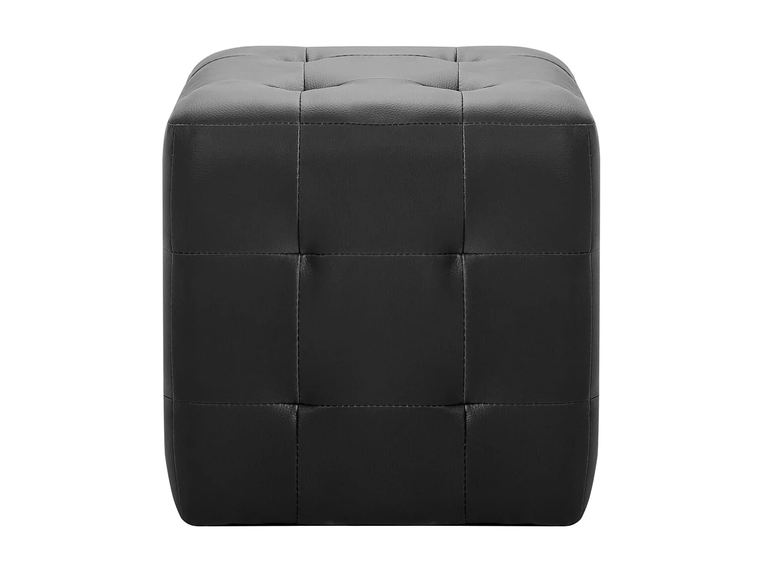 Poufs 2 pcs Noir 30 x 30x30 Similicuir
