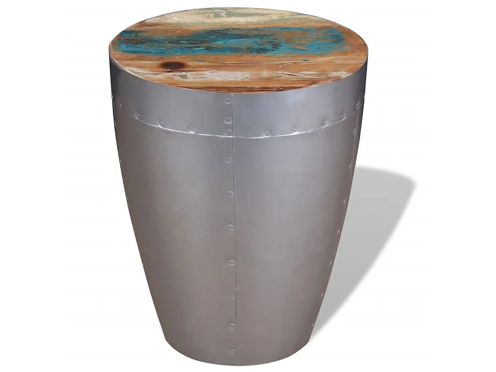 Tabouret aviateur Bois de récupération massif H 44cm