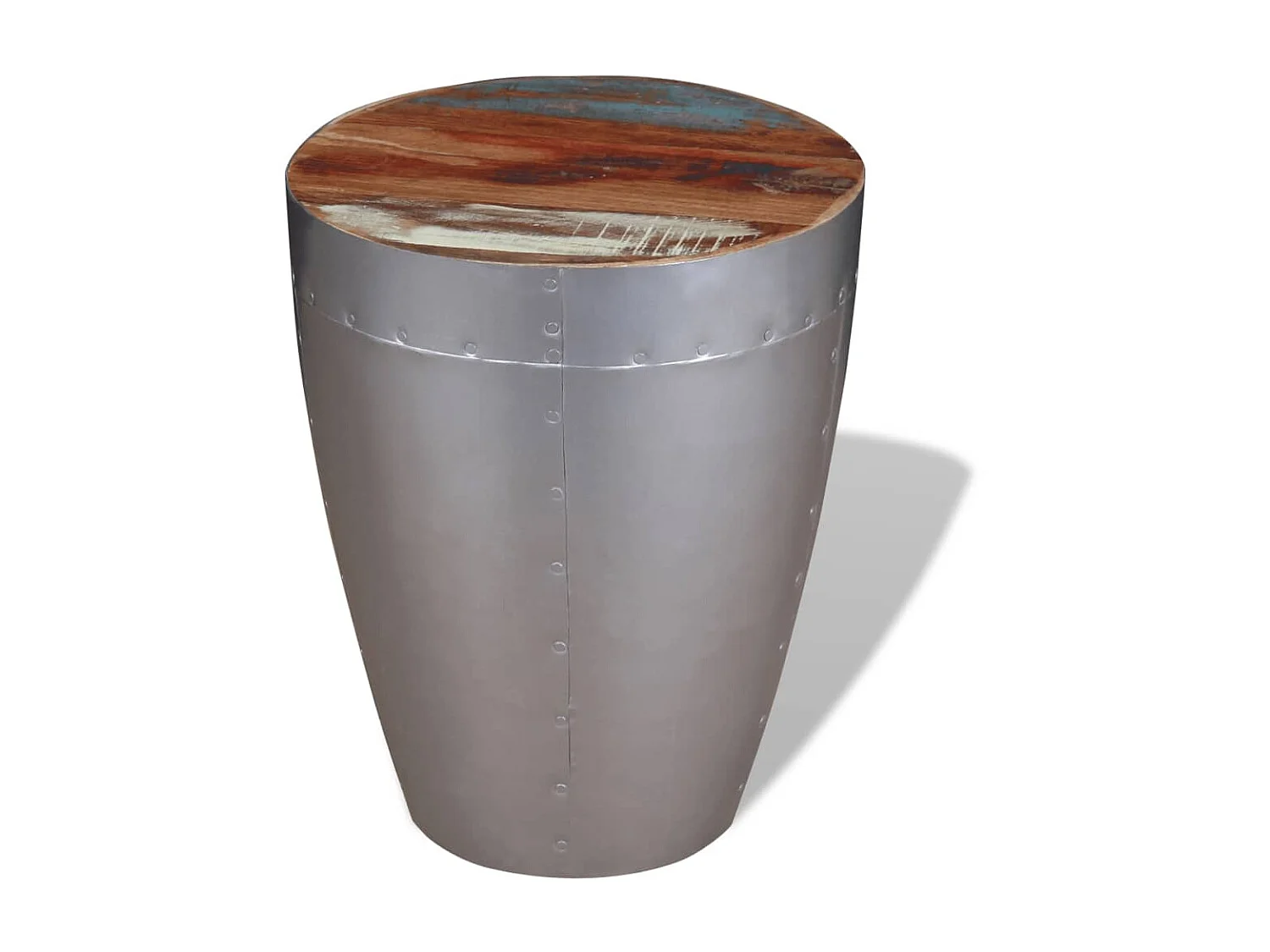 Tabouret aviateur Bois de récupération massif H 44cm