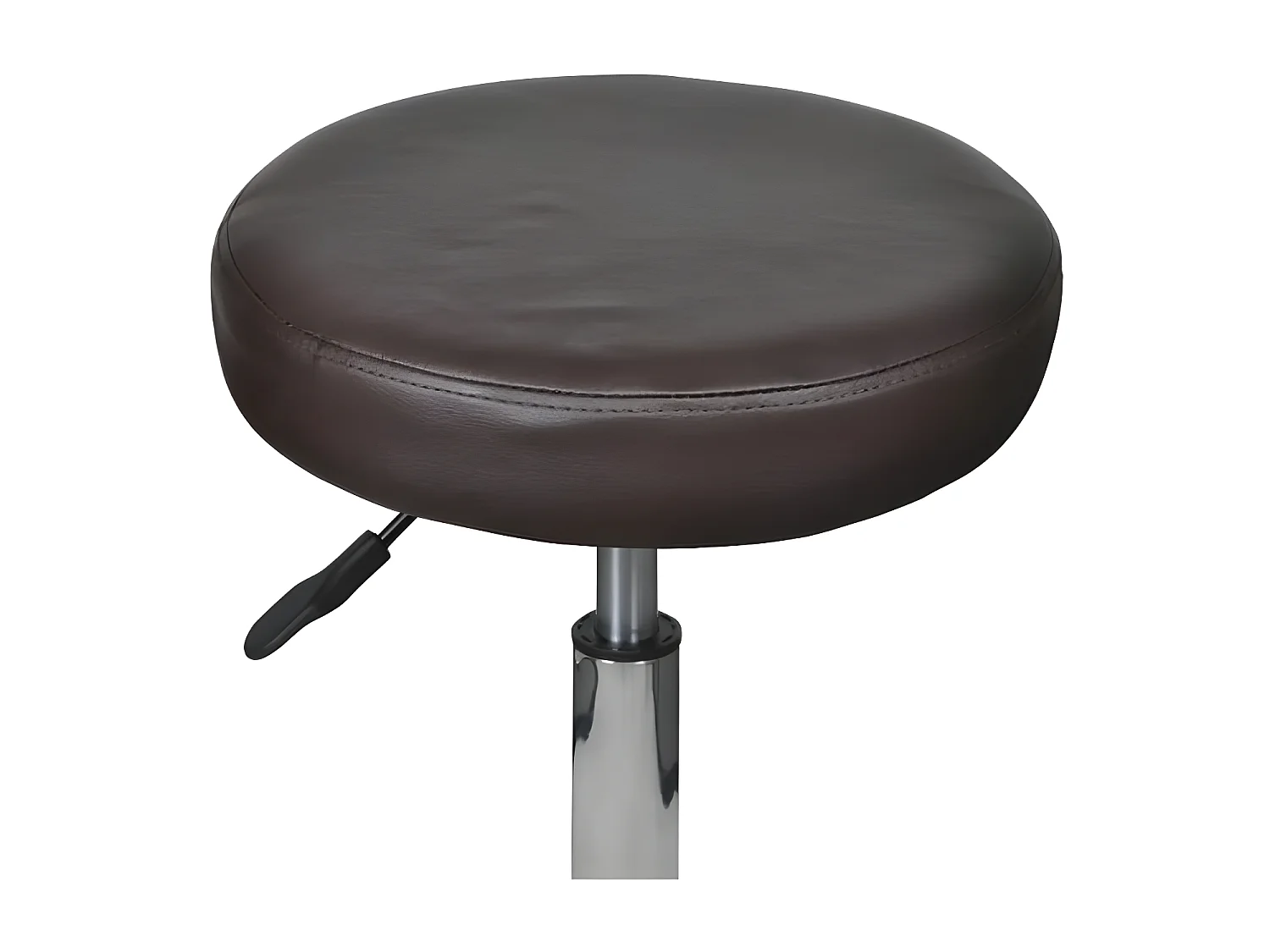 Tabouret bas à roulettes réglable simili cuir marron Tawen - Lot de 2