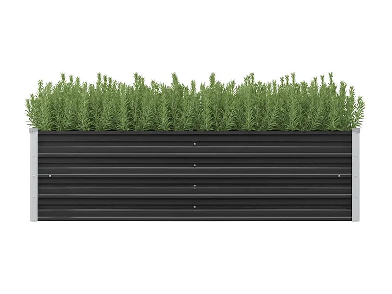 Jardinière Anthracite 160x40x45 Acier galvanisé