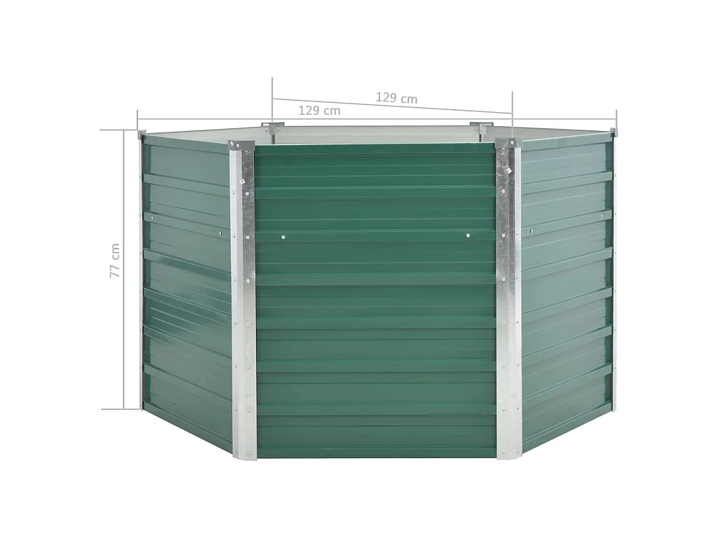 Jardinière Acier galvanisé 129x129x77 Vert